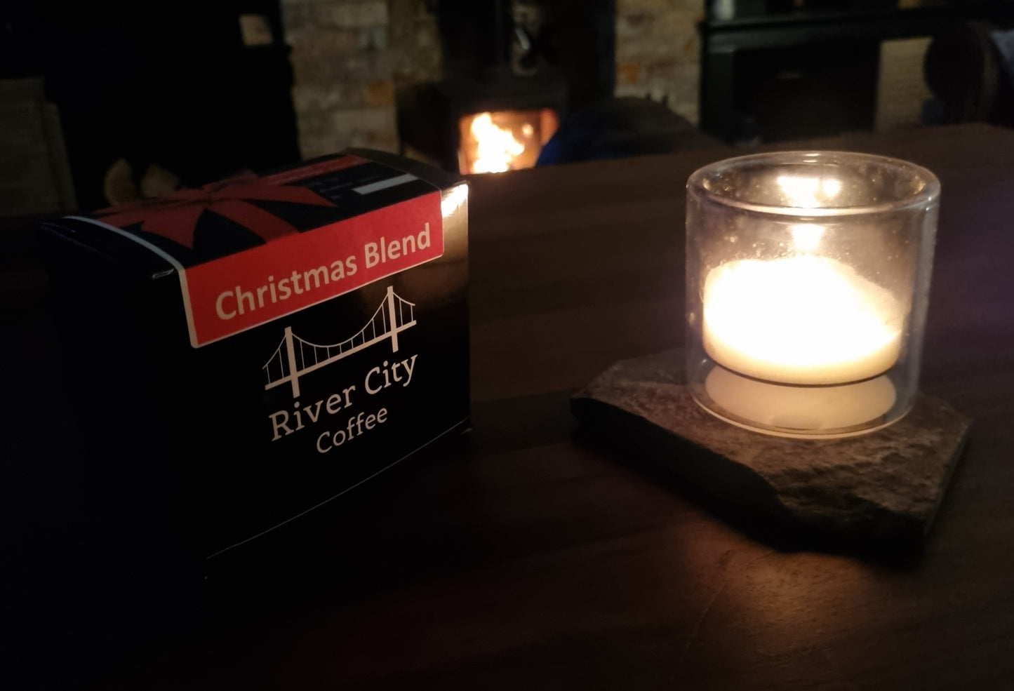 Christmas Blend . Brown sugar . Honey . Candied orange . Fairy lights